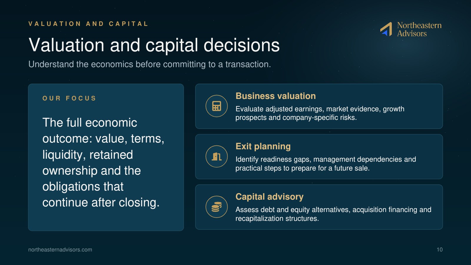 NEA Brochure page 10: Valuation and capital