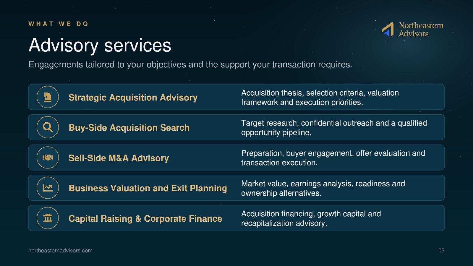 NEA Brochure page 3: Advisory services