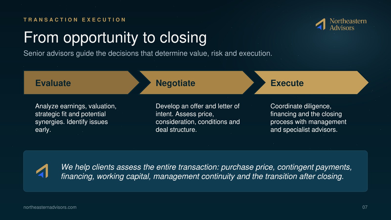 NEA Brochure page 7: Transaction execution