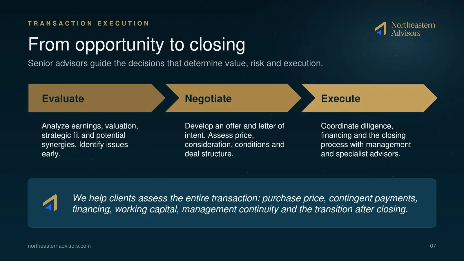 NEA Brochure page 7: Transaction execution
