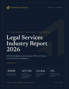 2026 Legal Services Industry Report cover by Northeastern Advisors