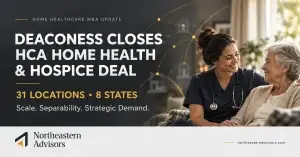 Deaconess closes HCA home health and hospice acquisition of 31 locations across eight states.